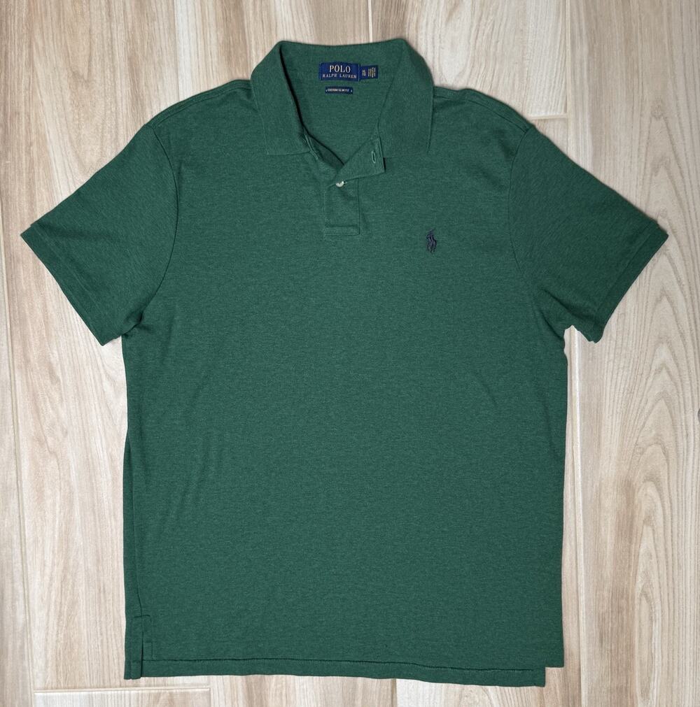 Ralph Lauren Green Polo Shirt XL TG Slim Fit